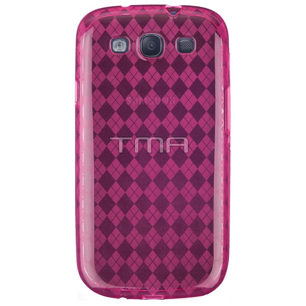 Rhombic Argyle TPU Skin Case For Samsung S3 - Purple